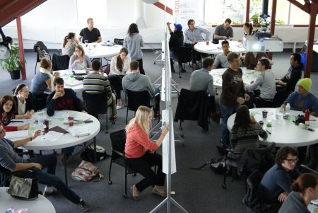 Students working in groups