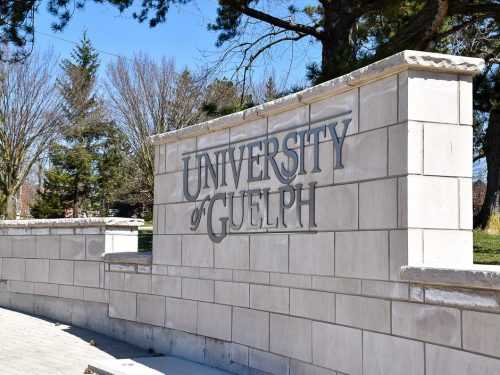 A photo of the U of G entrance wall