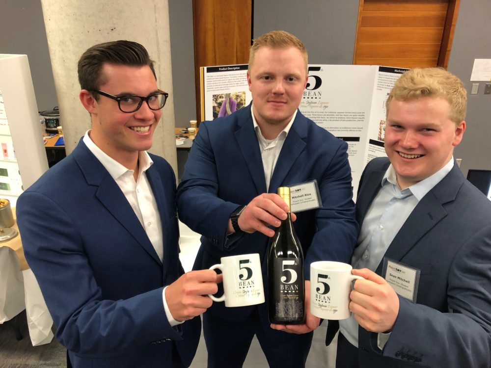 a photo of the 3 creators of the soybean cream liqueur, 5th Bean