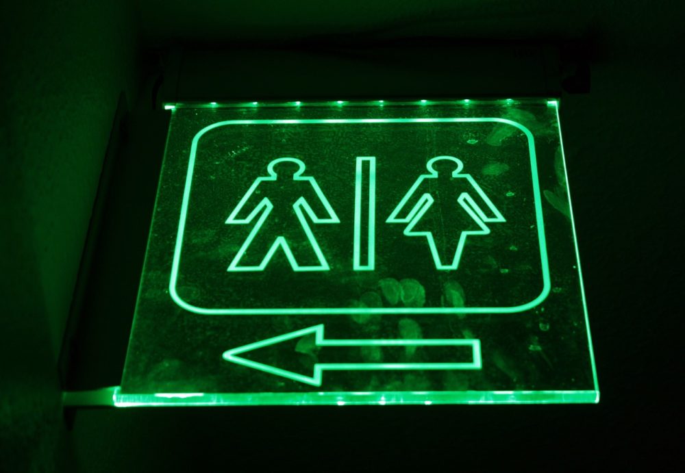 a sign for men's and women's washrooms