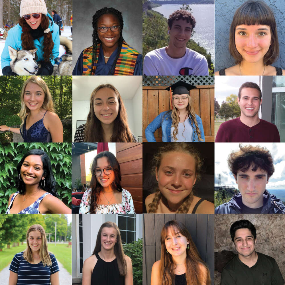 Sixteen scholars are shown in this composite photo