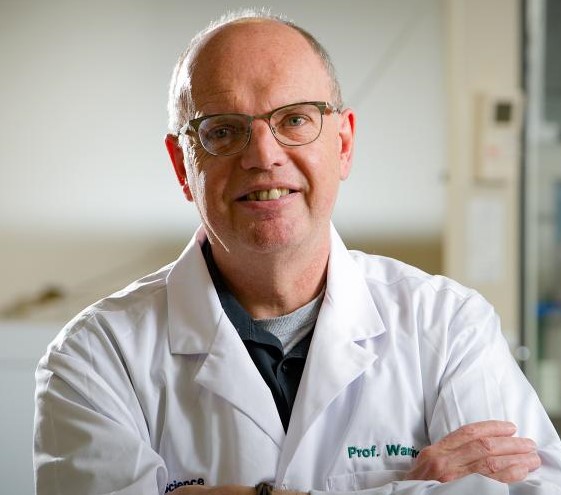 Dr. Keith Warriner in a lab coat