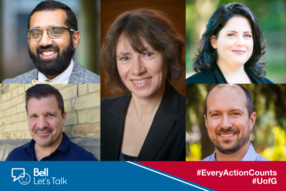 Image is a grid of 5 U of G experts on mental health