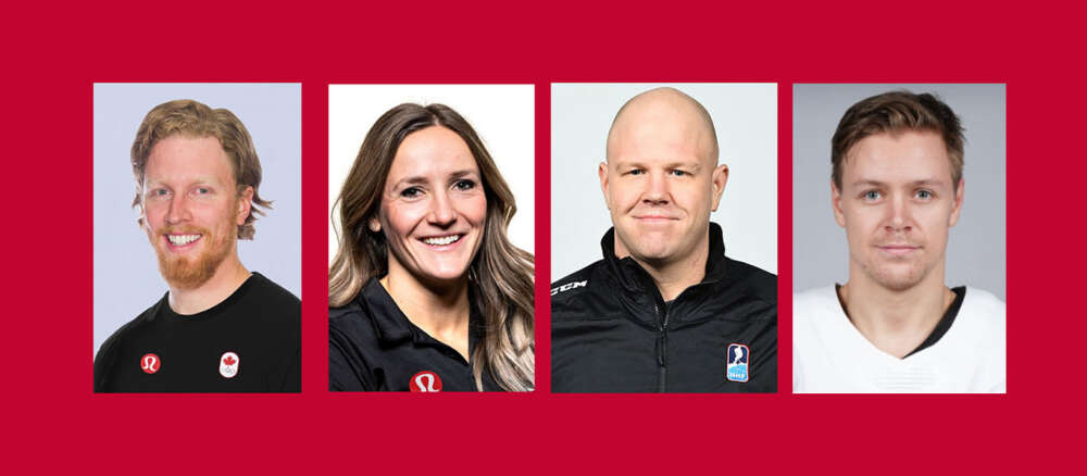 The headshots of Cody Sorensen, Mirela Rahneva, Dustin McCrank and Mikkel Aagaard