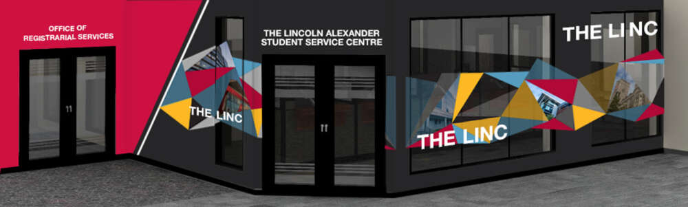 Exterior design concept for The Linc - the Office of Registrarial Services is to the right