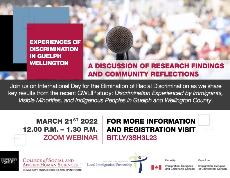 The promotional poster for Poster the Experiences of Discrimination webinar.