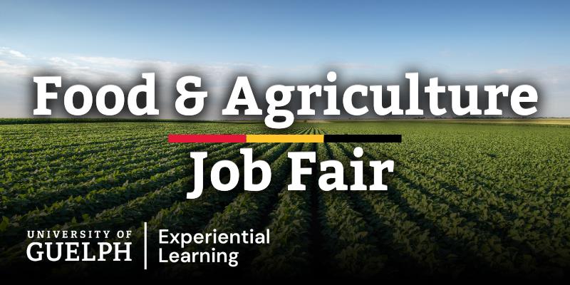 Food and agriculture job fair. University of guelph and experiential learning. A farm field.