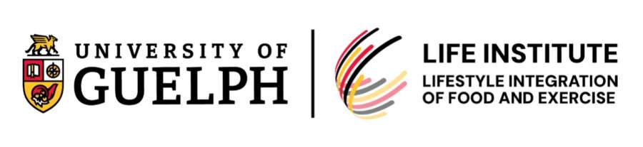 University of Guelph Logo. Logo for the Life Institute, Lifestyle Integration of Food and Exercise.