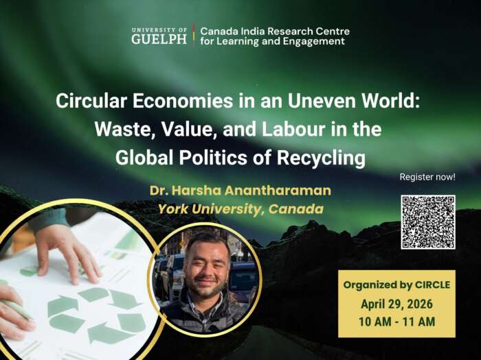 Event poster with the event title and headshot of Dr. Anantharaman, and the event details included in the listing.